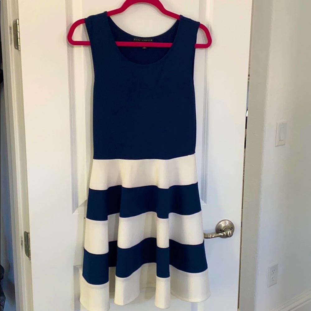 City studio blue and white skater dress